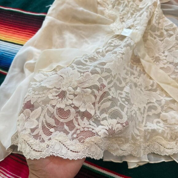 VINTAGE 00s Victoria's Secret SHEER LACE CAMI + BUILT IN SHEER SHAWL OVERLAY - Picture 7 of 8